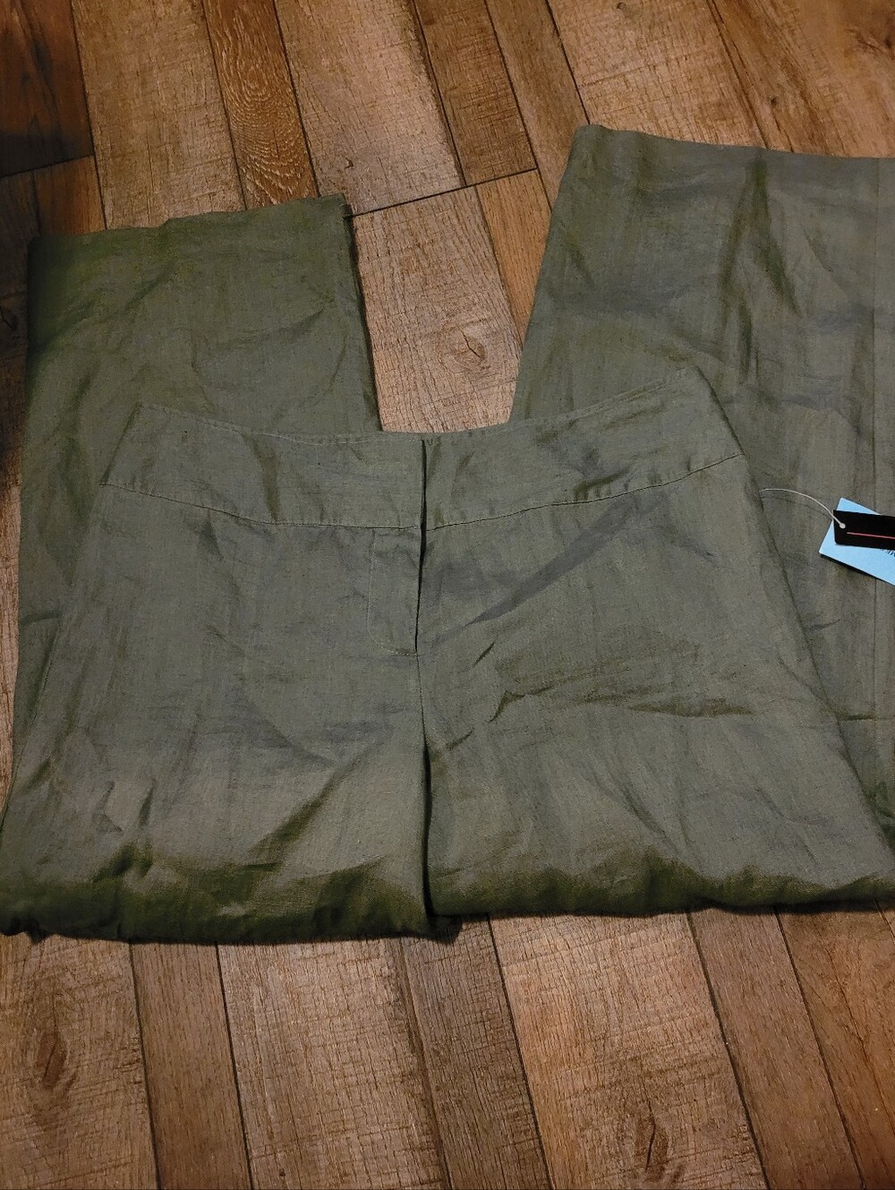 Willi Smith Olive Green Linen Pants Size 12